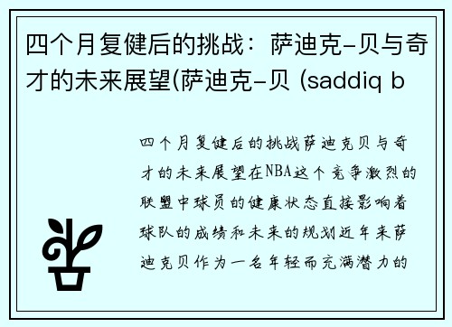 四个月复健后的挑战：萨迪克-贝与奇才的未来展望(萨迪克-贝 (saddiq bey))